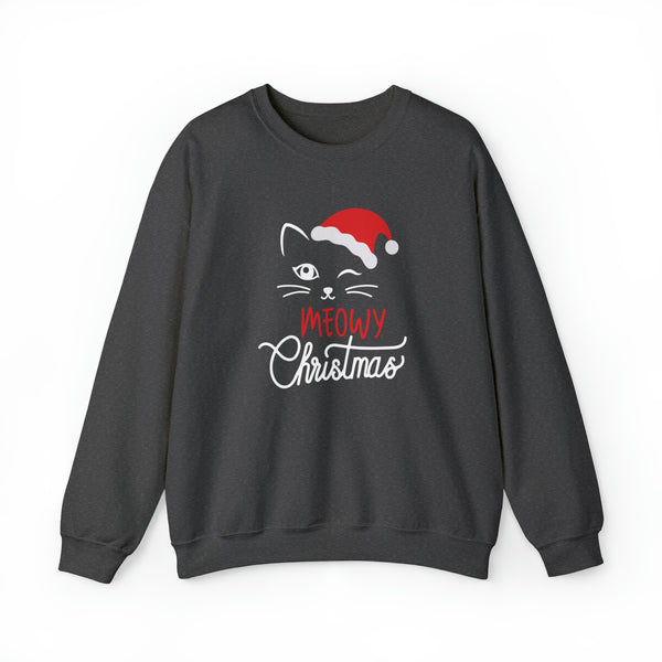 Meowy Christmas Sweatshirt - Cozy Festive Feline Fun for Cat Lovers