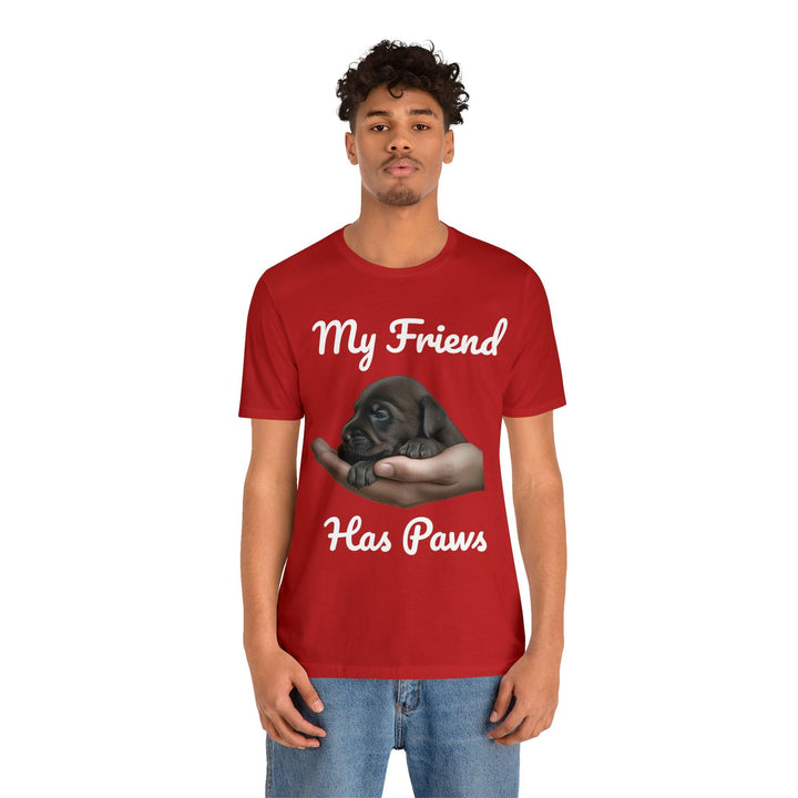 Dog Lover's Jersey Tee for Men - My Friend Has Paws - T-Shirt - Pets In Prints