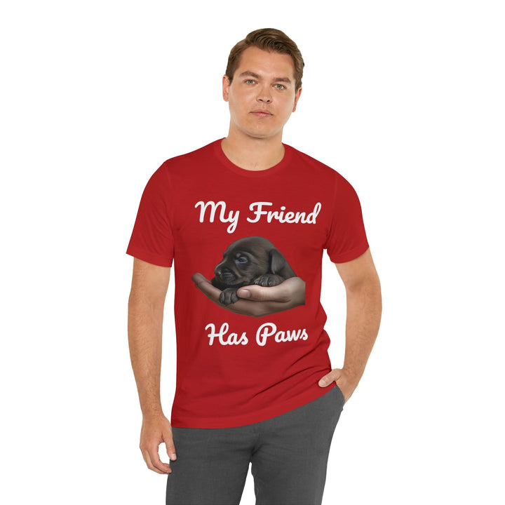 Dog Lover's Jersey Tee for Men - My Friend Has Paws - T-Shirt - Pets In Prints