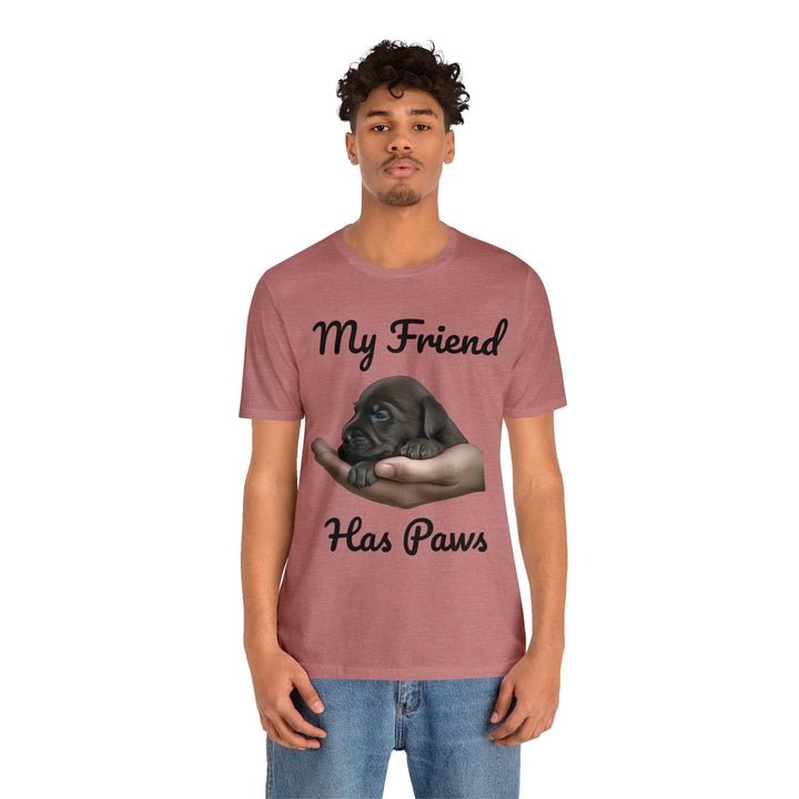 Dog Lover's Jersey Tee for Men - My Friend Has Paws - T-Shirt - Pets In Prints