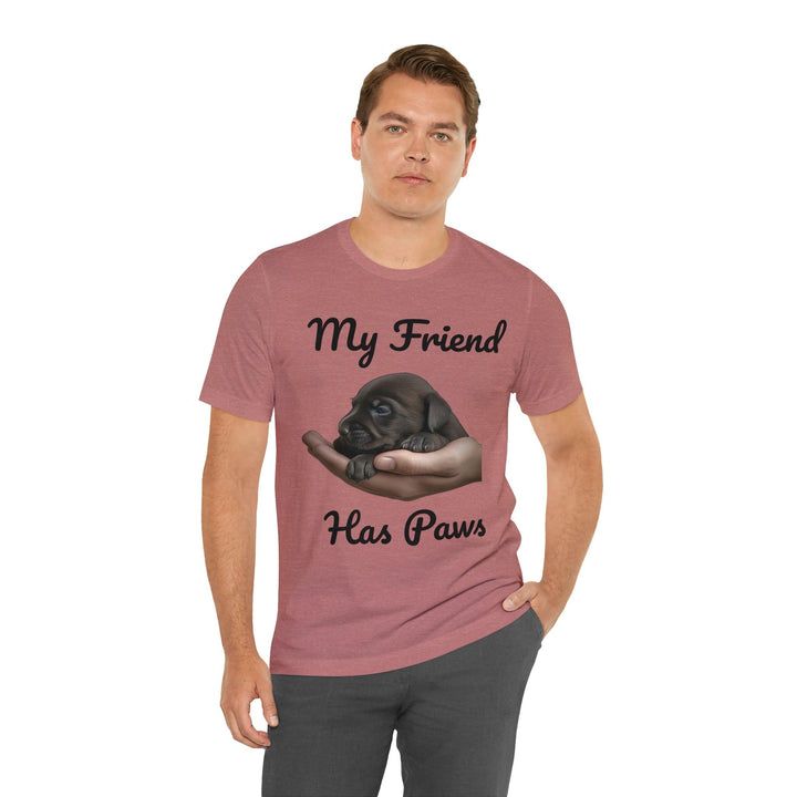 Dog Lover's Jersey Tee for Men - My Friend Has Paws - T-Shirt - Pets In Prints