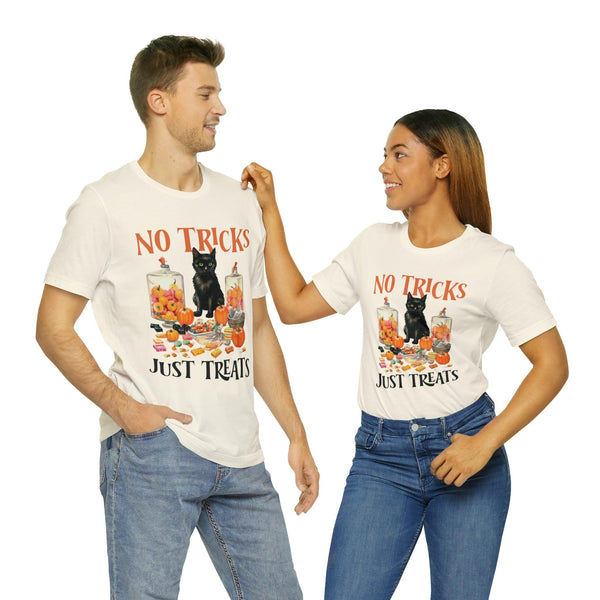 Halloween Fun Unisex Tee - No Tricks, Just Treats - T-Shirt - Pets In Prints