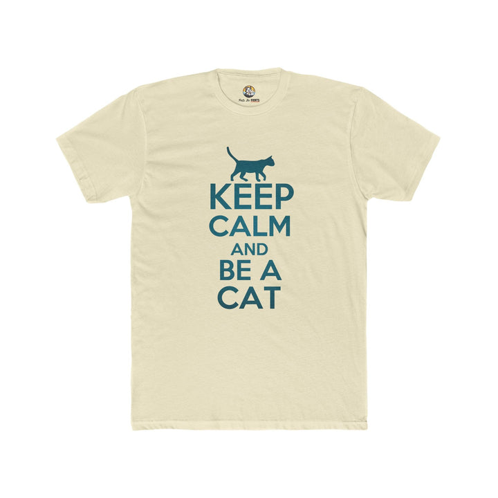 Men's Cotton Crew Tee (Keep Calm & Be A Cat) - T-Shirt - Pets In Prints