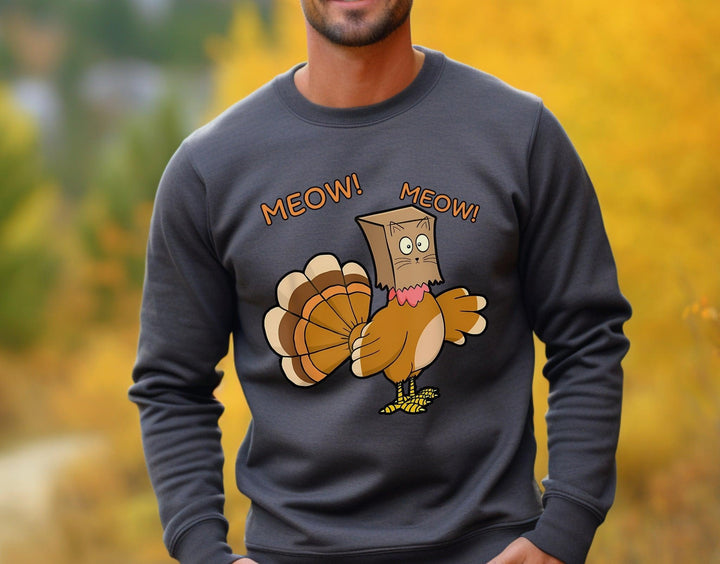 Thanksgiving Unisex Sweatshirt - Fake cat Meow - Sweatshirt - Pets In Prints