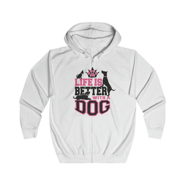 Life is Better With Dogs - Cozy and Stylish Zip Hoodie for Everyone - Hoodie - Pets In Prints