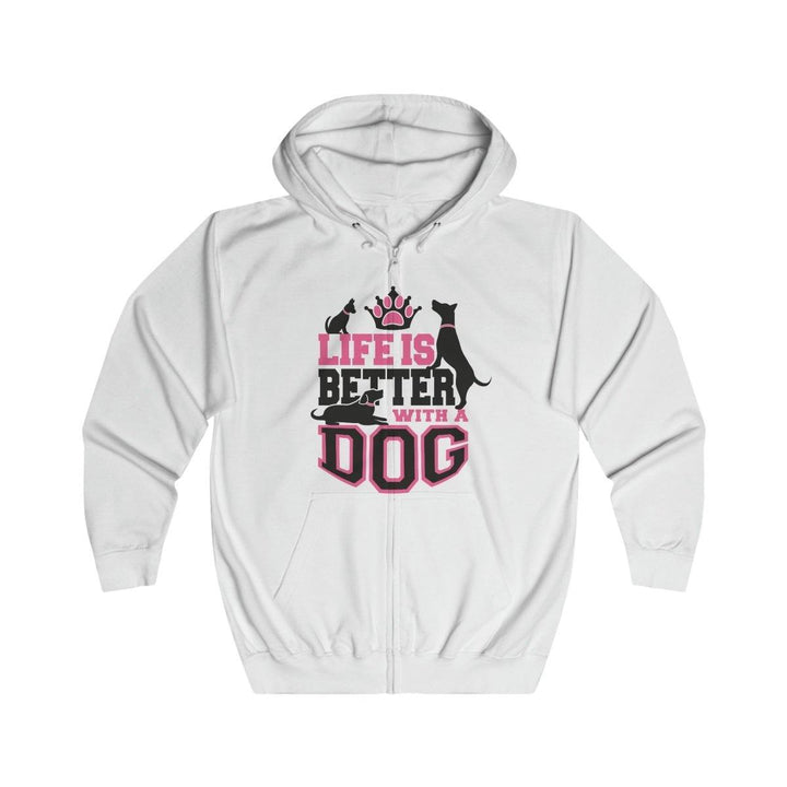 Life is Better With Dogs - Cozy and Stylish Zip Hoodie for Everyone - Hoodie - Pets In Prints