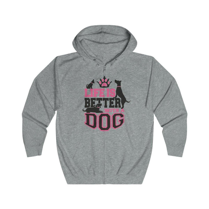 Life is Better With Dogs - Cozy and Stylish Zip Hoodie for Everyone - Hoodie - Pets In Prints