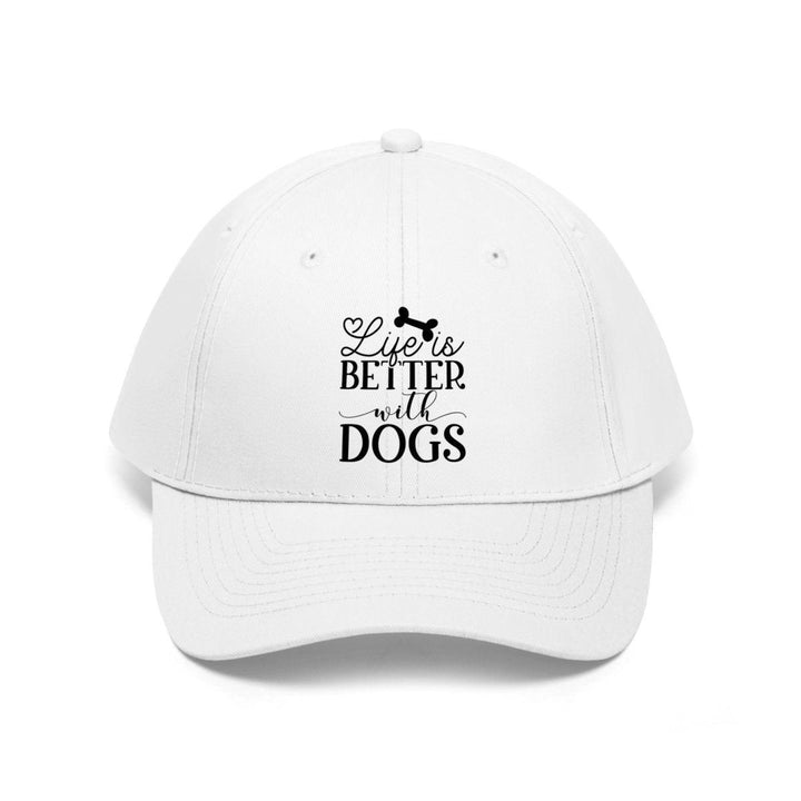 Life is Better with Dogs Twill Hat - Unisex and Adjustable - Hats - Pets In Prints