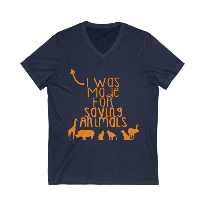 Men's Jersey Short Sleeve V-Neck Tee (Made For Saving Animals) - V-neck - Pets In Prints