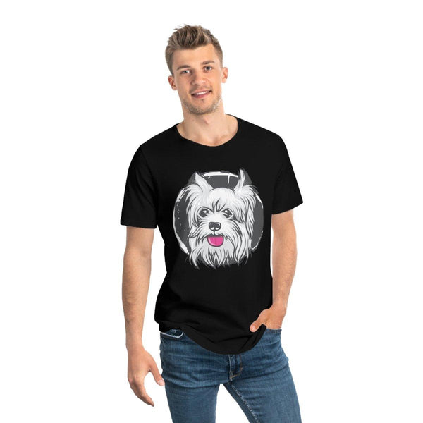 Pug Face Jersey Tee for Men - Curved Hem and Soft Fabric - T-Shirt - Pets In Prints