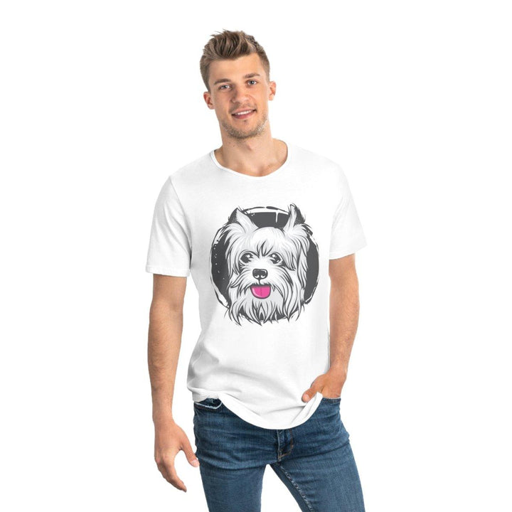 Pug Face Jersey Tee for Men - Curved Hem and Soft Fabric - T-Shirt - Pets In Prints