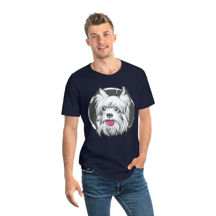 Pug Face Jersey Tee for Men - Curved Hem and Soft Fabric - T-Shirt - Pets In Prints