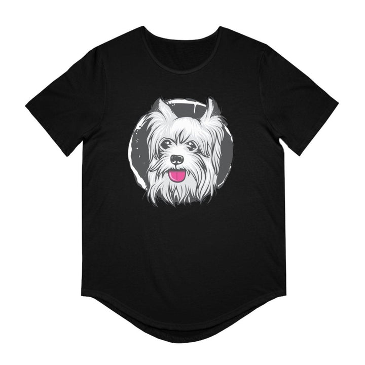 Pug Face Jersey Tee for Men - Curved Hem and Soft Fabric - T-Shirt - Pets In Prints