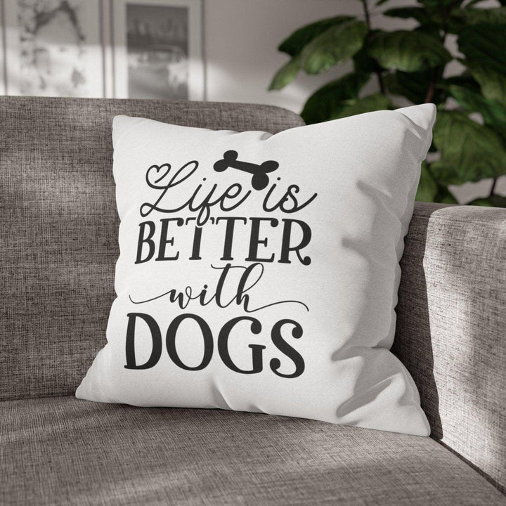 Spun Polyester Square Pillow Case - Home Decor - Pets In Prints